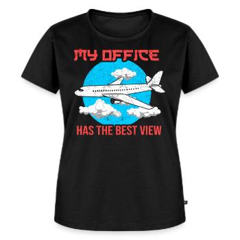 Stewardess Flugbegleiter Fliegen Flight Attendant - Frauen Premium Bio T-Shirt - Schwarz - Vorne - Selfina (174cm)