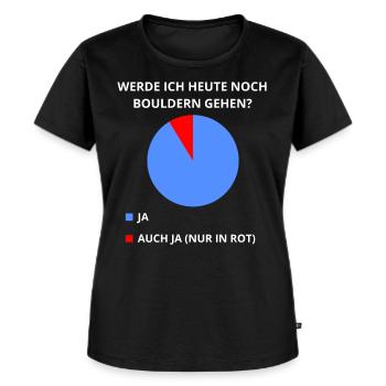 Lustiger Bouldern Spruch Kreisdiagramm für Boulder - Frauen Premium Bio T-Shirt - Schwarz - Vorne - Selfina (174cm)