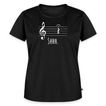 Sängerin Musik Motiv Note Viertel Fermate Pause - Frauen Premium Bio T-Shirt - Schwarz - Vorne - Selfina (174cm)