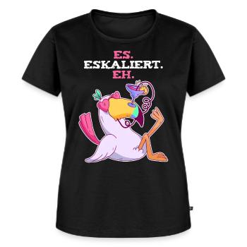Es Eskaliert Eh Saufen Sprüche Alkohol Party Damen - Frauen Premium Bio T-Shirt - Schwarz - Vorne - Selfina (174cm)