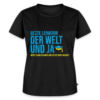 Beste Lehrerin Schule Schulunterricht - Frauen Premium Bio T-Shirt - Schwarz - Vorne - Selfina (174cm)