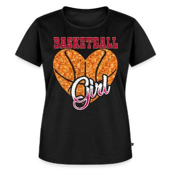 Basketballspieler Basketball Mädchen - Frauen Premium Bio T-Shirt - Schwarz - Vorne - Selfina (174cm)