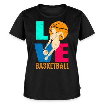 Basketballspieler Basketball Mädchen - Frauen Premium Bio T-Shirt - Schwarz - Vorne - Selfina (174cm)