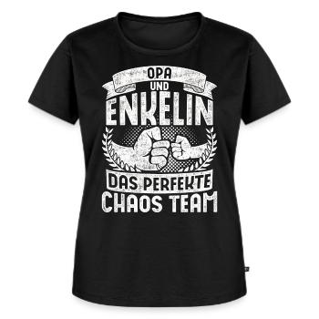 Opa Und Enkelin Das Perfekte Chaos Team - Frauen Premium Bio T-Shirt - Schwarz - Vorne - Selfina (174cm)