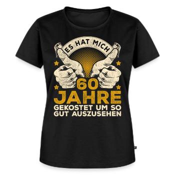 60. Geburtstag Männer 60 Jahre 60 jährige Männer - Frauen Premium Bio T-Shirt - Schwarz - Vorne - Selfina (174cm)