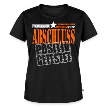 Abschluss 2022 Pandemie Legenden positiv getestet - Frauen Premium Bio T-Shirt - Schwarz - Vorne - Selfina (174cm)