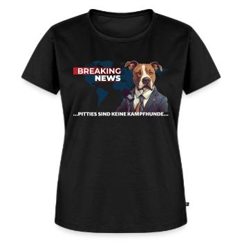 Pitbull Terrier Hundemotiv Kampfhund Pittie Listen - Frauen Premium Bio T-Shirt - Schwarz - Vorne - Selfina (174cm)