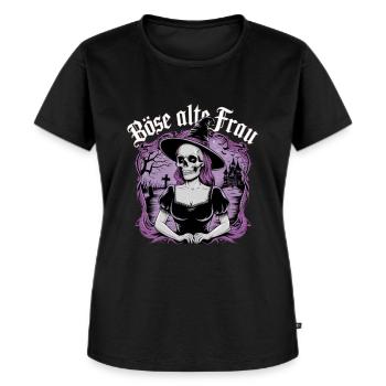 Böse alte Frau. Gothic Style Halloween - Frauen Premium Bio T-Shirt - Schwarz - Vorne - Selfina (174cm)
