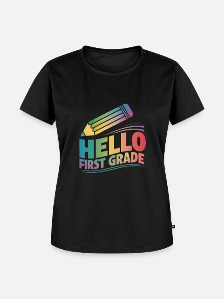 Hello First Grade - Frauen Premium Bio T-Shirt - Schwarz