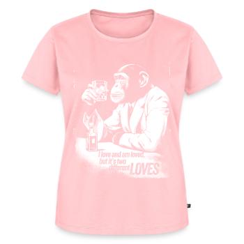J’aime et je suis aimé – Sad Monkey Whiskey Art - T-shirt Premium bio Femme - rose - Devant - AI Model Female 172 dark (172cm)