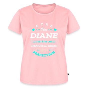 DIANE PARFAITE - NOM DIANE - T-shirt Premium bio Femme - rose - Devant - AI Model Female 172 dark (172cm)