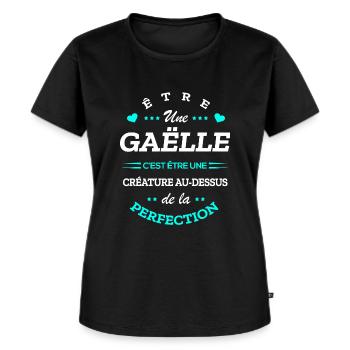 GAËLLE PARFAITE - NOM GAËLLE - T-shirt Premium bio Femme - noir - Devant - Selfina (174cm)
