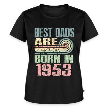 Die Besten Väter Sind 1953 Geboren, 70 Jahre Alt, - Frauen Premium Bio T-Shirt - Schwarz - Vorne - Selfina (174cm)