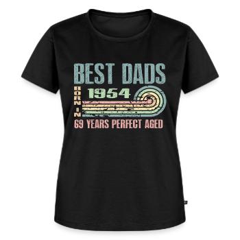 Die Besten Väter Sind 1954 Geboren, 69 Jahre Alt, - Frauen Premium Bio T-Shirt - Schwarz - Vorne - Selfina (174cm)