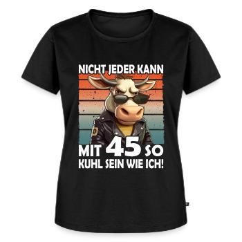 Nicht jeder kann mit 45 Jahren | 45. Geburtstag - Frauen Premium Bio T-Shirt - Schwarz - Vorne - Selfina (174cm)