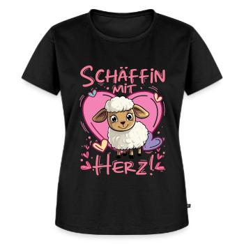 Schäffin | Beste Chefin Abteilungsleiterin - Frauen Premium Bio T-Shirt - Schwarz - Vorne - Selfina (174cm)