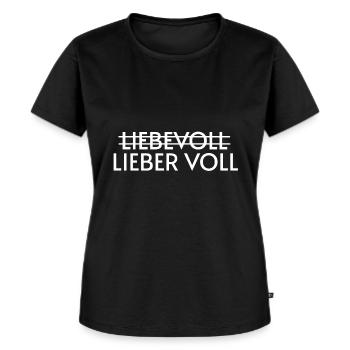 Liebevoll lieber voll spruch - Frauen Premium Bio T-Shirt - Schwarz - Vorne - Selfina (174cm)