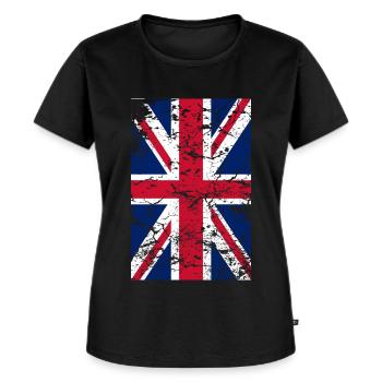 Union Jack - Union Flag - Frauen Premium Bio T-Shirt - Schwarz - Vorne - Selfina (174cm)