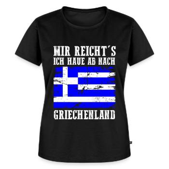 Griechenland Grieche Griechisches - Frauen Premium Bio T-Shirt - Schwarz - Vorne - Selfina (174cm)