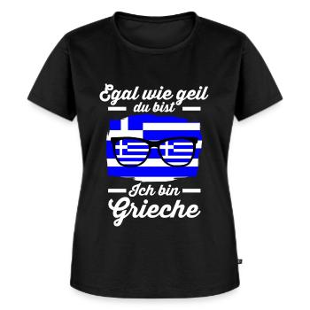 Grieche Griechisches Griechenland - Frauen Premium Bio T-Shirt - Schwarz - Vorne - Selfina (174cm)