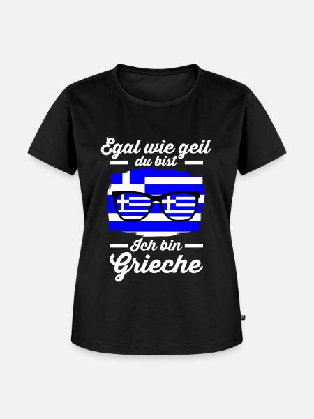 Grieche Griechisches Griechenland - Frauen Premium Bio T-Shirt - Schwarz
