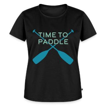 Kanu Paddle Wildwasser Kanusport Kanukfahrer - Frauen Premium Bio T-Shirt - Schwarz - Vorne - Selfina (174cm)