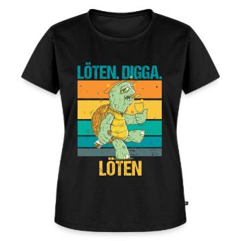Löten Digga löten Biertrinker auf Sauftour - Frauen Premium Bio T-Shirt - Schwarz - Vorne - Selfina (174cm)