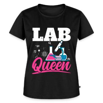 Laboratoire Reine Biologiste Professeur de sciences Biologie - T-shirt Premium bio Femme - noir - Devant - Selfina (174cm)