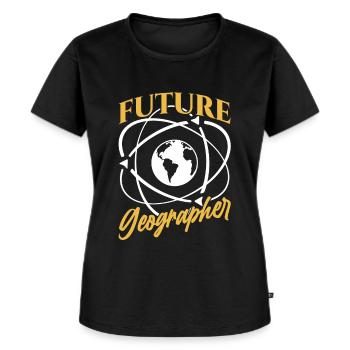 Zukünftiger Geograph Geographiestudent Geographie - Frauen Premium Bio T-Shirt - Schwarz - Vorne - Selfina (174cm)