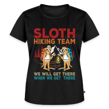 Funny Vintage Sloth Hiking Team We Will Get There - Women's Premium Organic T-shirt - black - Front - Selfina (174cm)