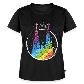 Köln Pride Kölner Dom Regenbogen Community - Frauen Premium Bio T-Shirt - Schwarz - Vorne - Selfina (174cm)