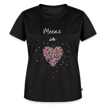 Meenz im Herz Karneval Fasching Fasnacht Mainz - Frauen Premium Bio T-Shirt - Schwarz - Vorne - Selfina (174cm)