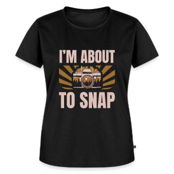 Je suis en train d’embaucher le photographe caméraman-objectif - T-shirt Premium bio Femme - noir - Devant - Selfina (174cm)