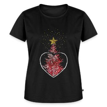 Weihnachtsbaum Christbaum Christbaumschmuck Tanne - Frauen Premium Bio T-Shirt - Schwarz - Vorne - Selfina (174cm)