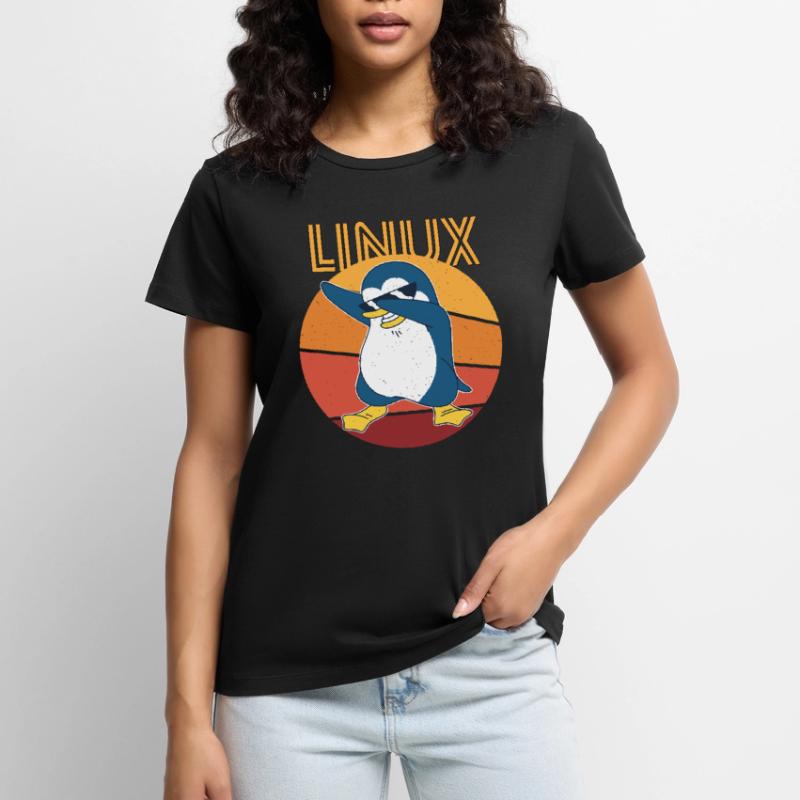 Linux Admin Cool Penguin Nerd Informatics T-shirt Premium bio Femme