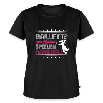 Handballspiel Handballerin Handball für einen - Frauen Premium Bio T-Shirt - Schwarz - Vorne - Selfina (174cm)