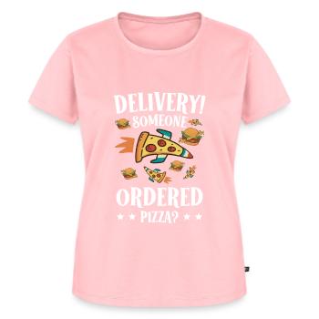 Quelqu’un a commandé un livreur de pizza Travail - T-shirt Premium bio Femme - rose - Devant - AI Model Female 172 dark (172cm)
