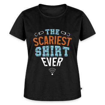 Das Gruseligste Shirt Aller Zeiten - Frauen Premium Bio T-Shirt - Schwarz - Vorne - Selfina (174cm)