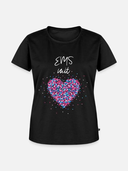 EMS mit Herz Elektromyostimulation Stimulation - Frauen Premium Bio T-Shirt - Schwarz