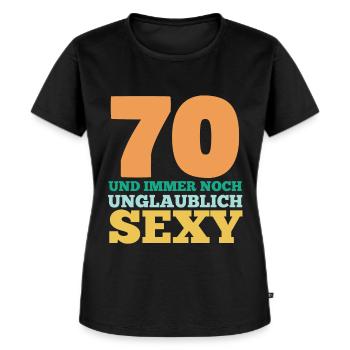 Siebzig 70 Jahre Siebzigster Geburtstag - Frauen Premium Bio T-Shirt - Schwarz - Vorne - Selfina (174cm)