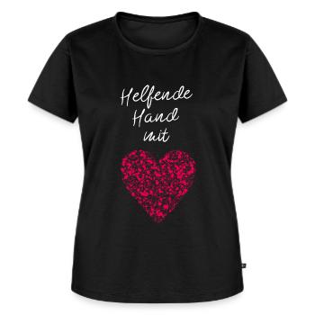 Helfende Hand mit Herz Ehrenamtlich Ehrenamt - Frauen Premium Bio T-Shirt - Schwarz - Vorne - Selfina (174cm)