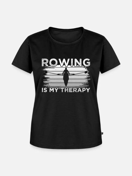 Rowing Therapy - Frauen Premium Bio T-Shirt - Schwarz
