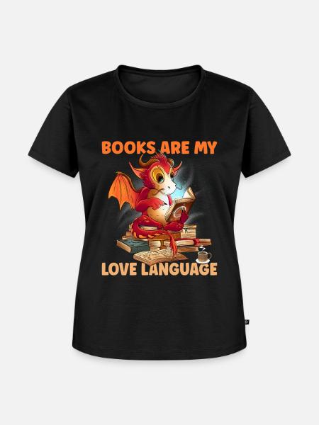 Books Love Language Lesen - Frauen Premium Bio T-Shirt - Schwarz