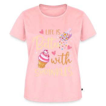 La vie est meilleure avec les paillettes - T-shirt Premium bio Femme - rose - Devant - AI Model Female 172 dark (172cm)