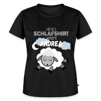 Schlafshirt Andrea - Frauen Premium Bio T-Shirt - Schwarz - Vorne - Selfina (174cm)