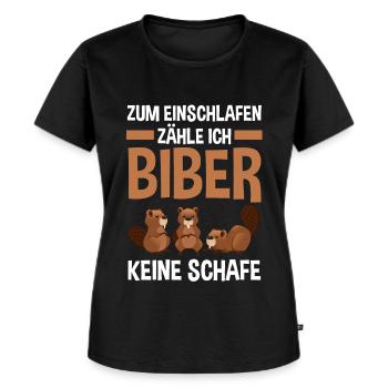 Nagetier Biberliebhaber Biber - Frauen Premium Bio T-Shirt - Schwarz - Vorne - Selfina (174cm)