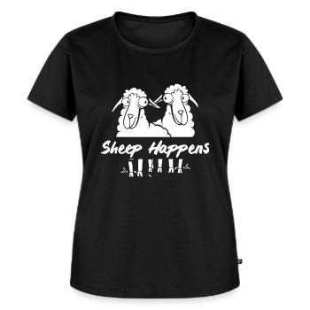 Farmer Bauer Lamm Landwirt Hof Landei Schaf - Frauen Premium Bio T-Shirt - Schwarz - Vorne - Selfina (174cm)