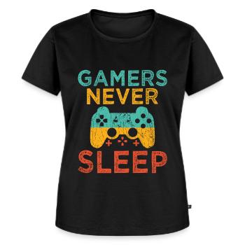 Les joueurs ne dorment jamais Jeu de console Jeux vidéo - T-shirt Premium bio Femme - noir - Devant - Selfina (174cm)