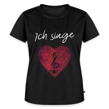 Violinschlüssel Chor Musik Sopran Sängerin Singen - Frauen Premium Bio T-Shirt - Schwarz - Vorne - Selfina (174cm)