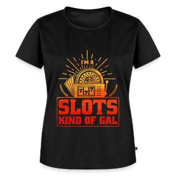 Machine à sous Roulette Paris Casino Jeux de hasard - T-shirt Premium bio Femme - noir - Devant - Selfina (174cm)